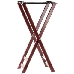TableCraft 22 Tall Mahogany Finish 38" Teak Wood Tray Stand