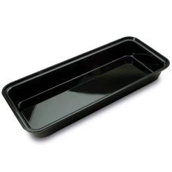 Delfin BRC-156-10 2.5 Qt. Black Rectangular Market Tray