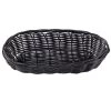TableCraft 2417 Black 9" X 3.5" Oblong Woven Plastic Basket - Dozen