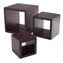 American Metalcraft RSM2 Mahogany Square 3-Piece Riser Set