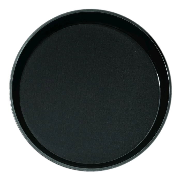 Cambro PT1100110 Black 11" Round Non-Skid Polytread Tray - 12 / CS