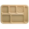 Cambro 10146CW133 Camwear Beige 6-Compartment Serving Tray - 24 / CS