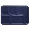 Cambro BCT1014186 Navy Blue Budget 6-Compartment School Tray - Dozen
