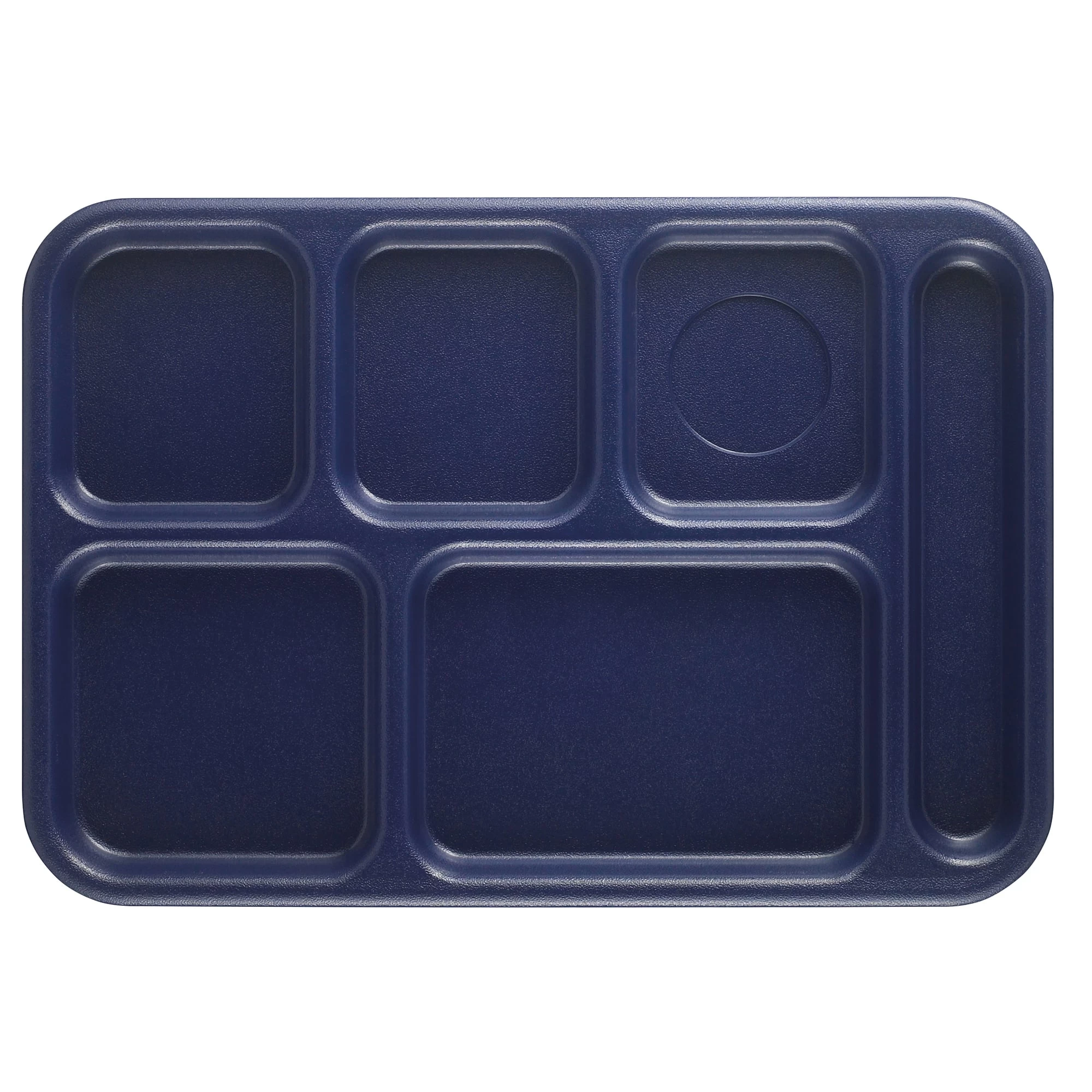 Cambro BCT1014186 Navy Blue Budget 6-Compartment School Tray - Dozen