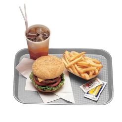Cambro 1418FF107 Pearl Gray 14" X 18" Fast Food Tray - Dozen