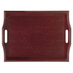 G.E.T. RST-1815-1-M Mahogany Plastic Room Service Tray - 6 / CS