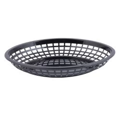 TableCraft 1084BK Black 11-3/4" Jumbo Oval Basket - Dozen