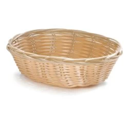 TableCraft 1171W Hand-Woven 7" X 5" Plastic Basket - Dozen