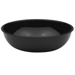 Cambro RSB10CW110 Camwear Black 3.2 Qt. Round Ribbed Bowl