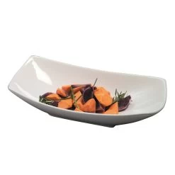 American Metalcraft SQVL914 White Ceramic Squoval 48 Oz. Bowl