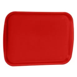 Traex 1014-02 Red Plastic 10 X 14 Fast Food Tray - Dozen