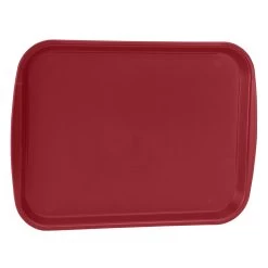 Traex 1418-21 Burgundy Plastic 14 X 18 Fast Food Tray - Dozen