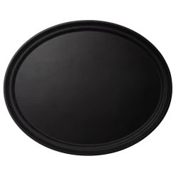 Cambro 2500CT110 Camtread Black 19" X 23" Oval Tray