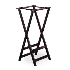 TableCraft 21 Tall Mahogany Finish 32" Teak Wood Tray Stand