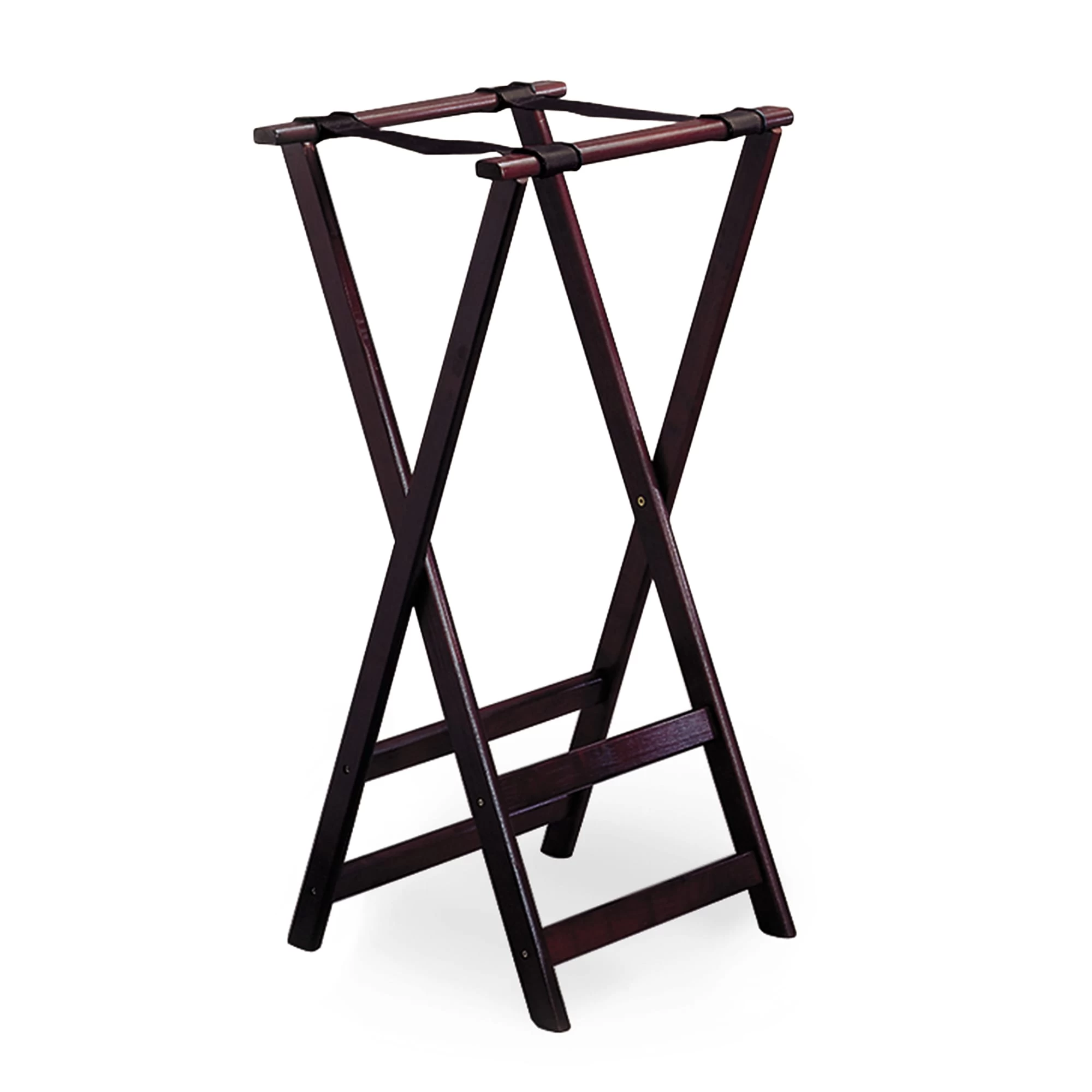 TableCraft 21 Tall Mahogany Finish 32" Teak Wood Tray Stand