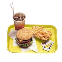 Cambro 1418FF108 Primrose Yellow 14 X 18" Fast Food Tray - Dozen