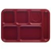 Cambro 10146CW416 Camwear Cranberry 6-Comp Serving Tray - 24 / CS
