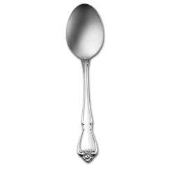 Oneida 2552SPLF Arbor Rose S/S Oval Bowl Dessert Spoon - Dozen