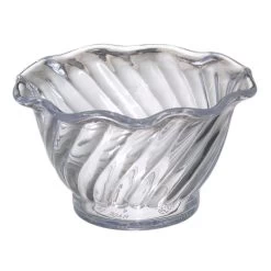 Gessner 0345 CLEAR SAN Plastic Swirl 5 Oz. Dessert Bowl - 24 / CS