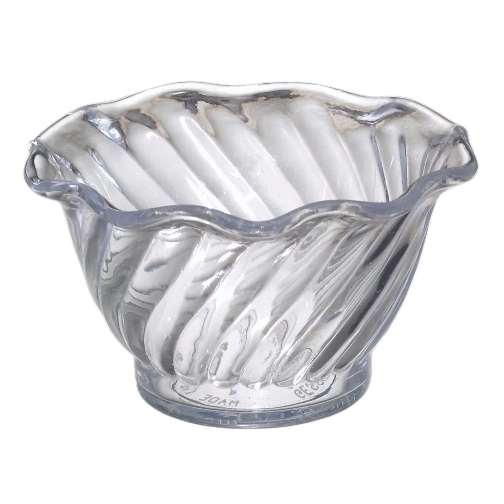 Gessner 0345 CLEAR SAN Plastic Swirl 5 Oz. Dessert Bowl - 24 / CS