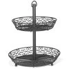 TableCraft BKT2A Mediterranean Collection Black Metal 2-Tier Display