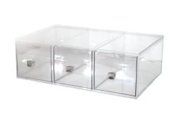 Cal-Mil 1479 Clear 19" X 13" 3 Drawer Bread Box Display