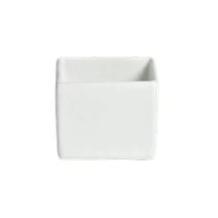 Bugambilia COMP01WW White Resin Coated 5" Square Straight-Sided Bowl