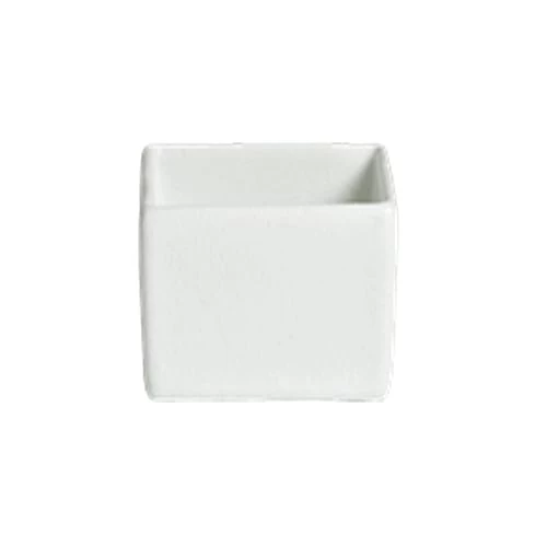 Bugambilia COMP01WW White Resin Coated 5" Square Straight-Sided Bowl