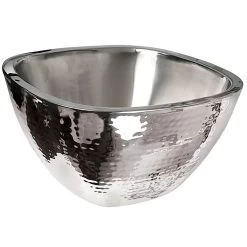 Eastern Tabletop 9329 Hammered 4 Quart Square Insulated Salad Bowl
