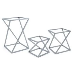 FOH BRI005BCI28 B3" Silver Twist Risers - Set