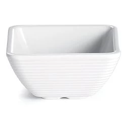 TableCraft RAMS3W White Melamine 3 Oz. Square Ribbed Ramekin - 12 / CS