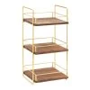 Cal-Mil 3704-3-46 3-Tier Mid-Century Brass Frame Merchandiser