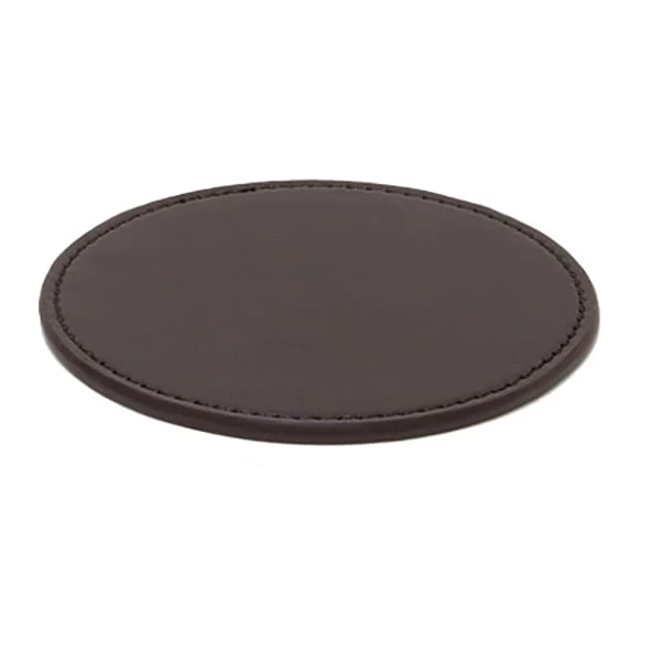 FOH XCO006BRL26 Brown Faux Leather Coaster - 12 / CS