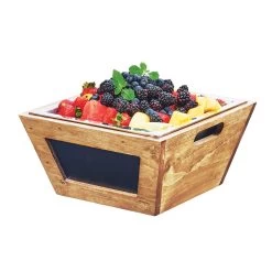 Cal-Mil 3593-12-99 Madera 12 X 12" Bowl With Chalkboard Sign