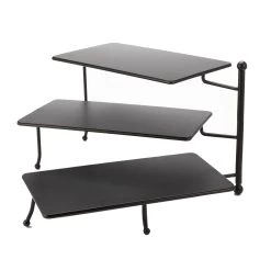 American Metalcraft TPREC3 Black 3-Tier 17.4 X 7.5 X 10" Stand