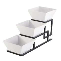 Cal-Mil 3404-13 Black 3-Tier Metal Framed Bowl Display