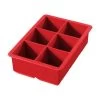 Tovolo 81-9110 Red 6-Opening 2" Silicone Ice Tray - 6 / CS