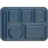 Carlisle 4398035 Cafe Blue Left-Hand 14 X 10 In 6-Comp. Tray - 12 / CS