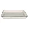 TableCraft 80012 EnamelWare White 16 X 11.5" Serving Tray W/ Black Rim