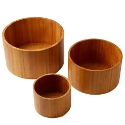 American Metalcraft RBRS3 3-Pc. Round Bamboo Riser Set
