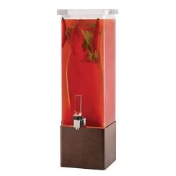 Rosseto LD173 2 Gallon Square Beverage Dispenser With Bronze Base