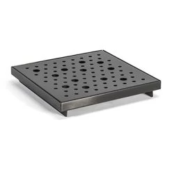 FOH BPT036BKS22 Dots 6" Matte Black Footed Drip Tray - 6 / CS