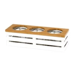 G.E.T. FB-3COMP-W White Curator 3-Compartment Decanter Holder