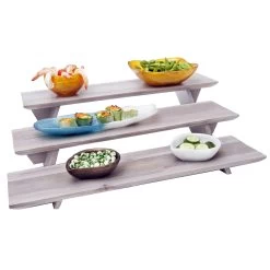 D.W. Haber DWRISERS3WDGW Gray Wash Teak Fusion 3-Piece Riser Set