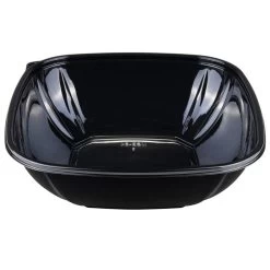 Darling Food Service Black PET 64 Ounce Square Bowl - 150 / CS