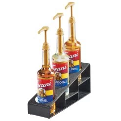 Cal-Mil 3666-13 Black ABS Plastic 3 Tier Bottle Riser