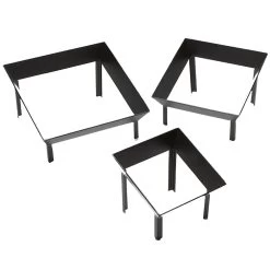 American Metalcraft ARB3 3-Pc. Black Twilight Angled Square Riser Set