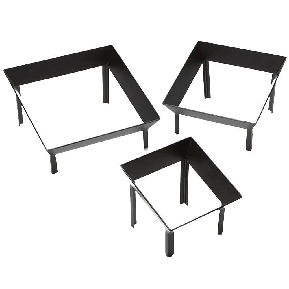 American Metalcraft ARB3 3-Pc. Black Twilight Angled Square Riser Set