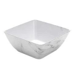 American Metalcraft MWMSQ9 White Marble Melamine 9.5" Square Bowl