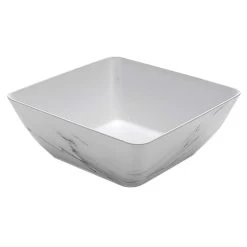 American Metalcraft MWMSQ11 White Marble Melamine 12" Square Bowl